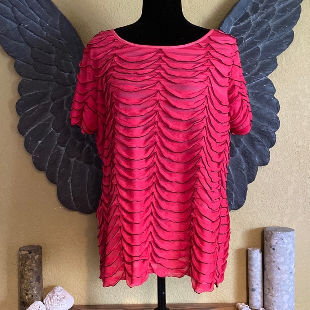 Notations Pink Ruffled Shirt